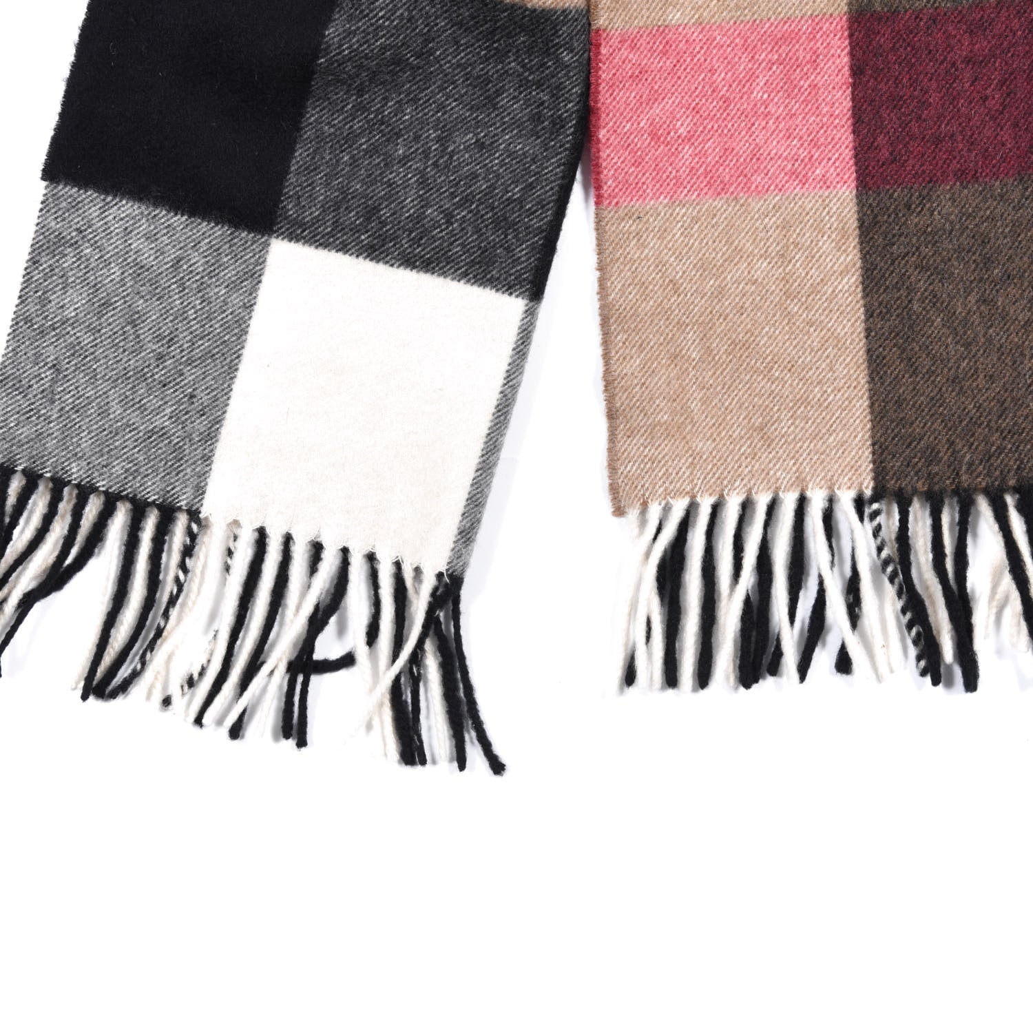 Burberry Cashmere Mega Check Fringe Scarf Camel 5 of 5