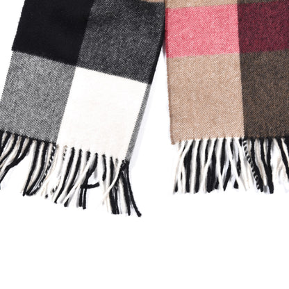 Burberry Cashmere Mega Check Fringe Scarf Camel 5 of 5