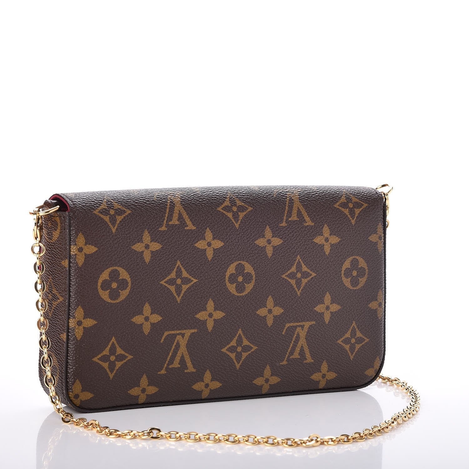 Louis Vuitton Monogram Pochette Felicie Chain Wallet Fuchsia 3 of 8