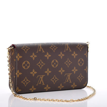 Louis Vuitton Monogram Pochette Felicie Chain Wallet Fuchsia 3 of 8