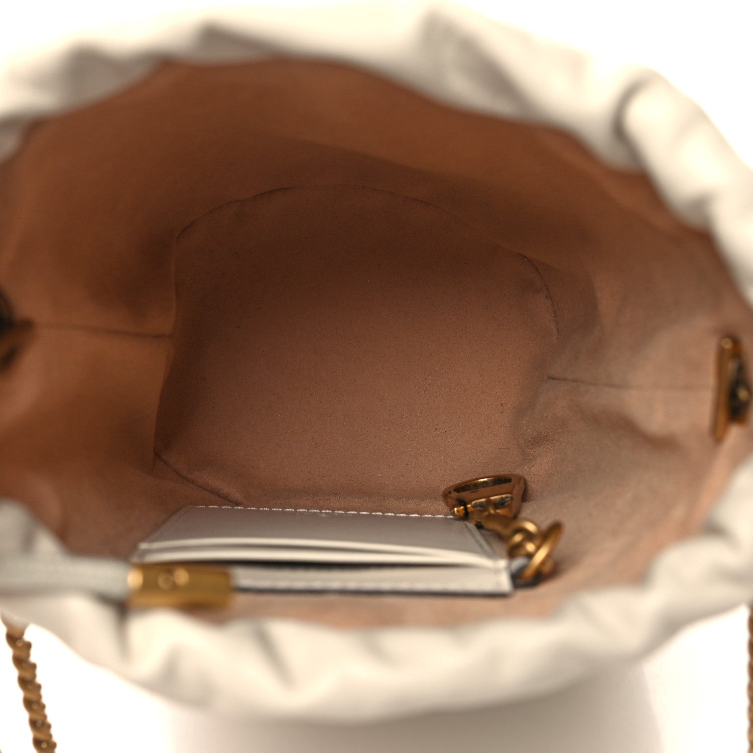 Gucci Calfskin Matelasse Mini GG Marmont 2.0 Bucket Bag White 5 of 10