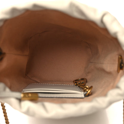 Gucci Calfskin Matelasse Mini GG Marmont 2.0 Bucket Bag White 5 of 10