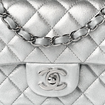 Chanel Metallic Lambskin Quilted Mini Rectangular Flap Silver 8 of 11