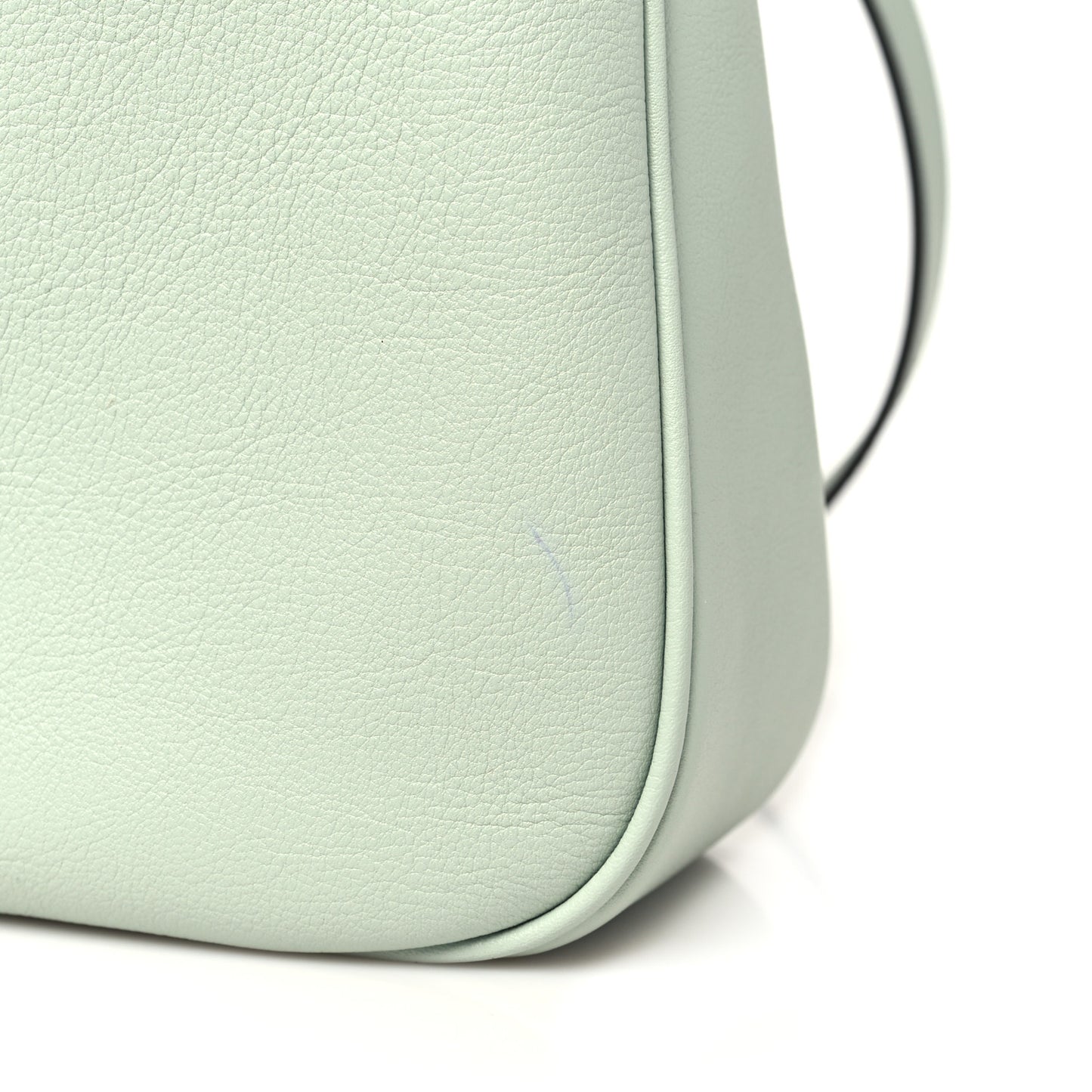 Softy Wonka Textured Dollar Calfskin Medium Diana Shoulder Bag Salvy Green