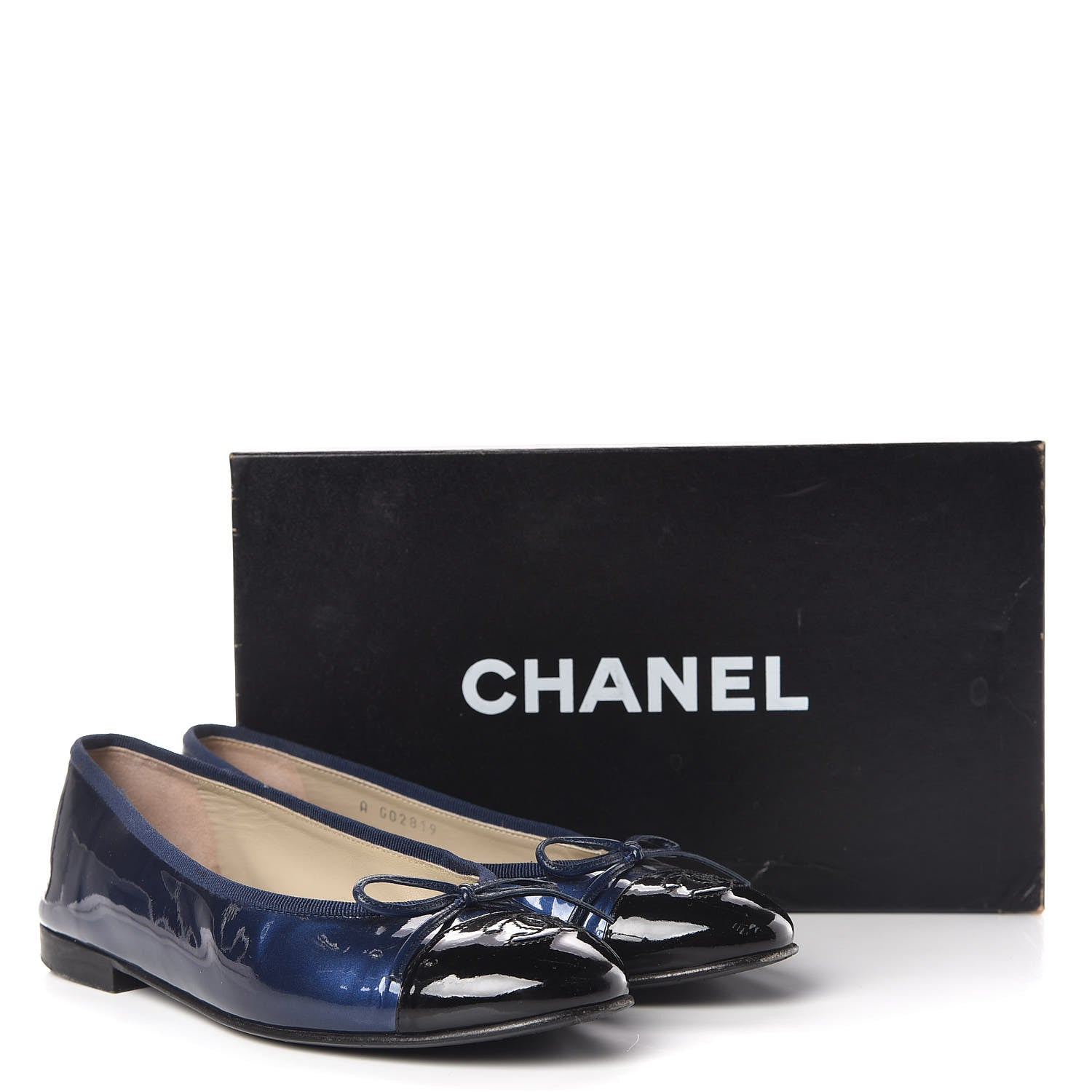 Chanel Patent Cap Toe Ballerina Flats 36.5 Blue 14 of 14