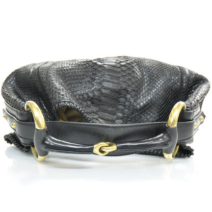 Gucci Python Large Horsebit Chain Hobo Black 6 of 10