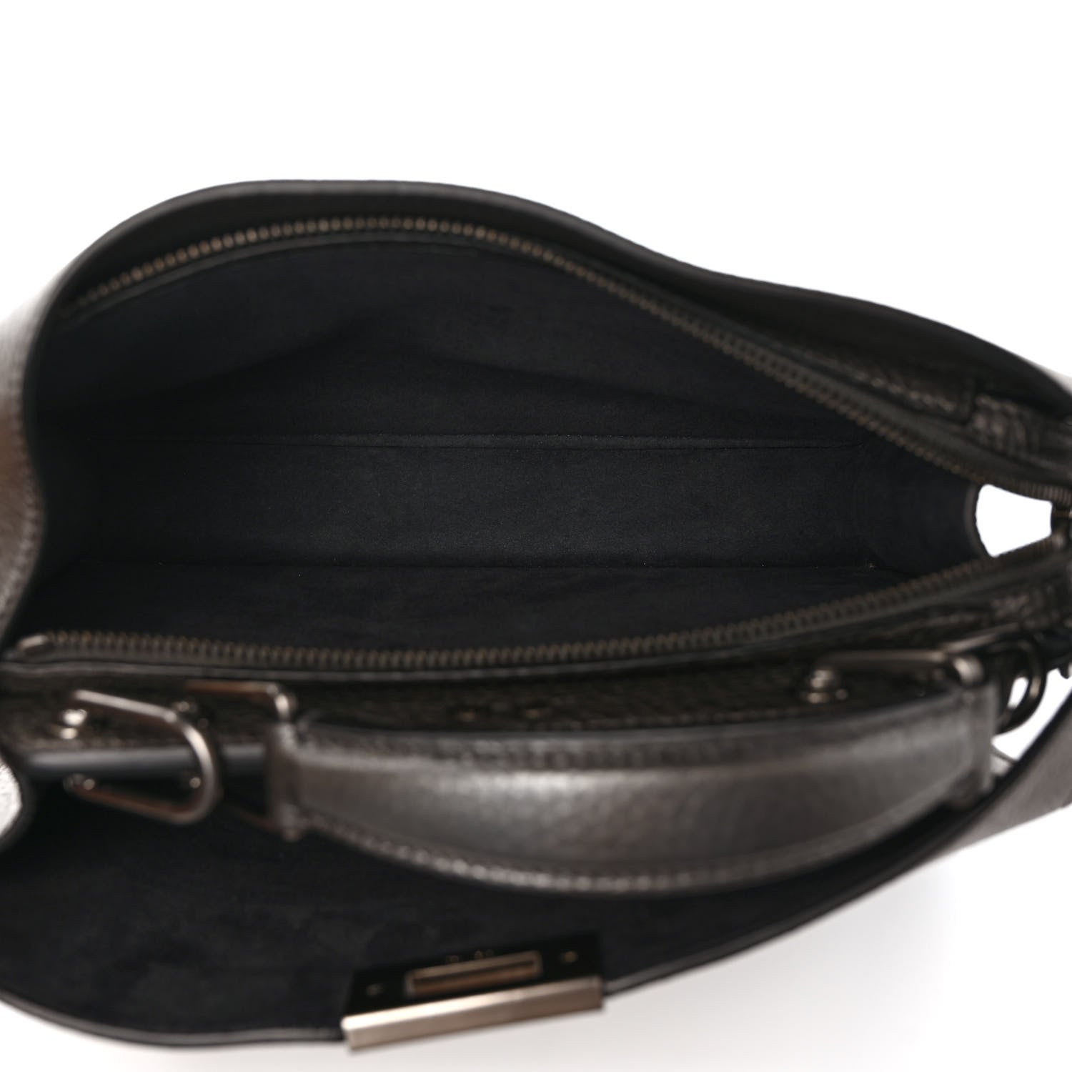 Fendi Cuoio Romano Lux Mini Peekaboo I SEE U Satchel Graphite 5 of 8