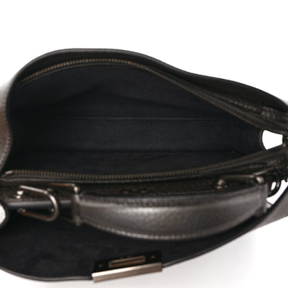 Fendi Cuoio Romano Lux Mini Peekaboo I SEE U Satchel Graphite 5 of 8