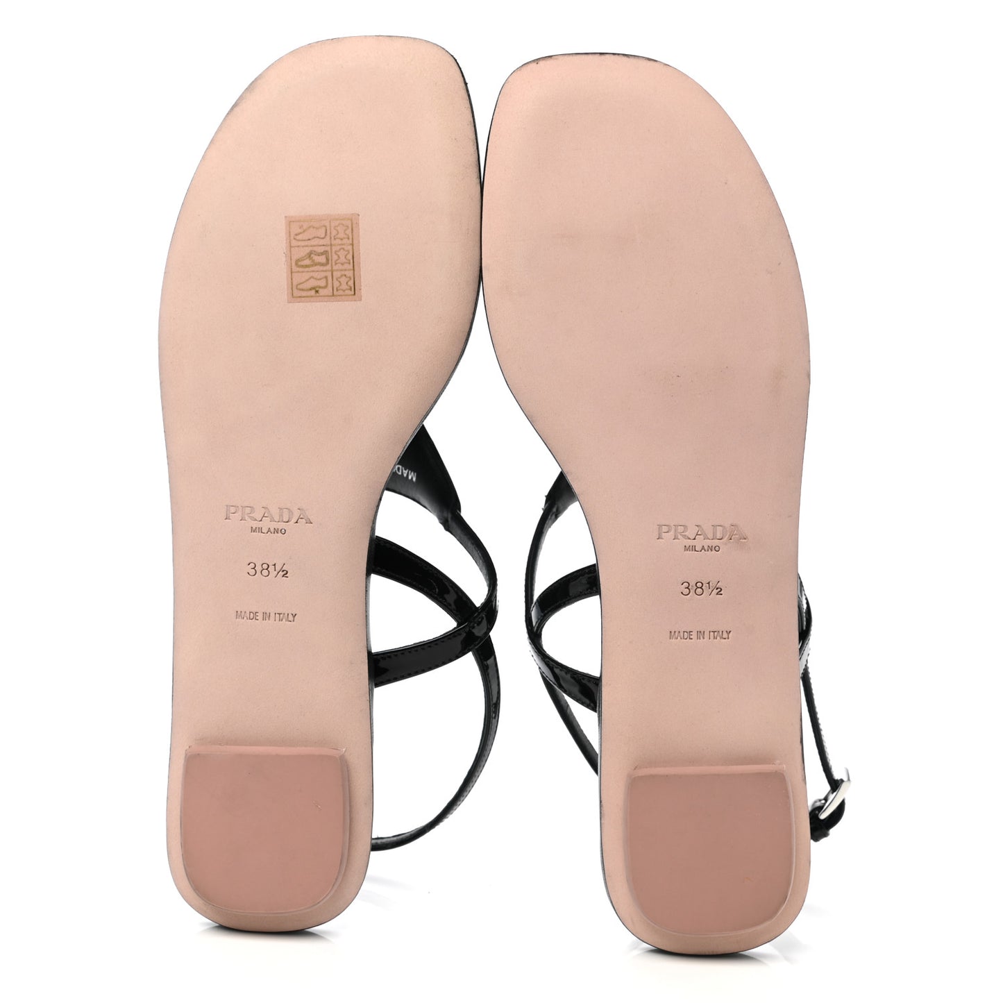 Vernice Metal Triangle Logo Slingback Flat Thong Sandals 38.5 Black
