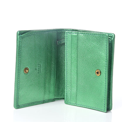 Gucci Laminated Nappa Trapuntata Zumi Card Case Jasmine Green 5 of 6