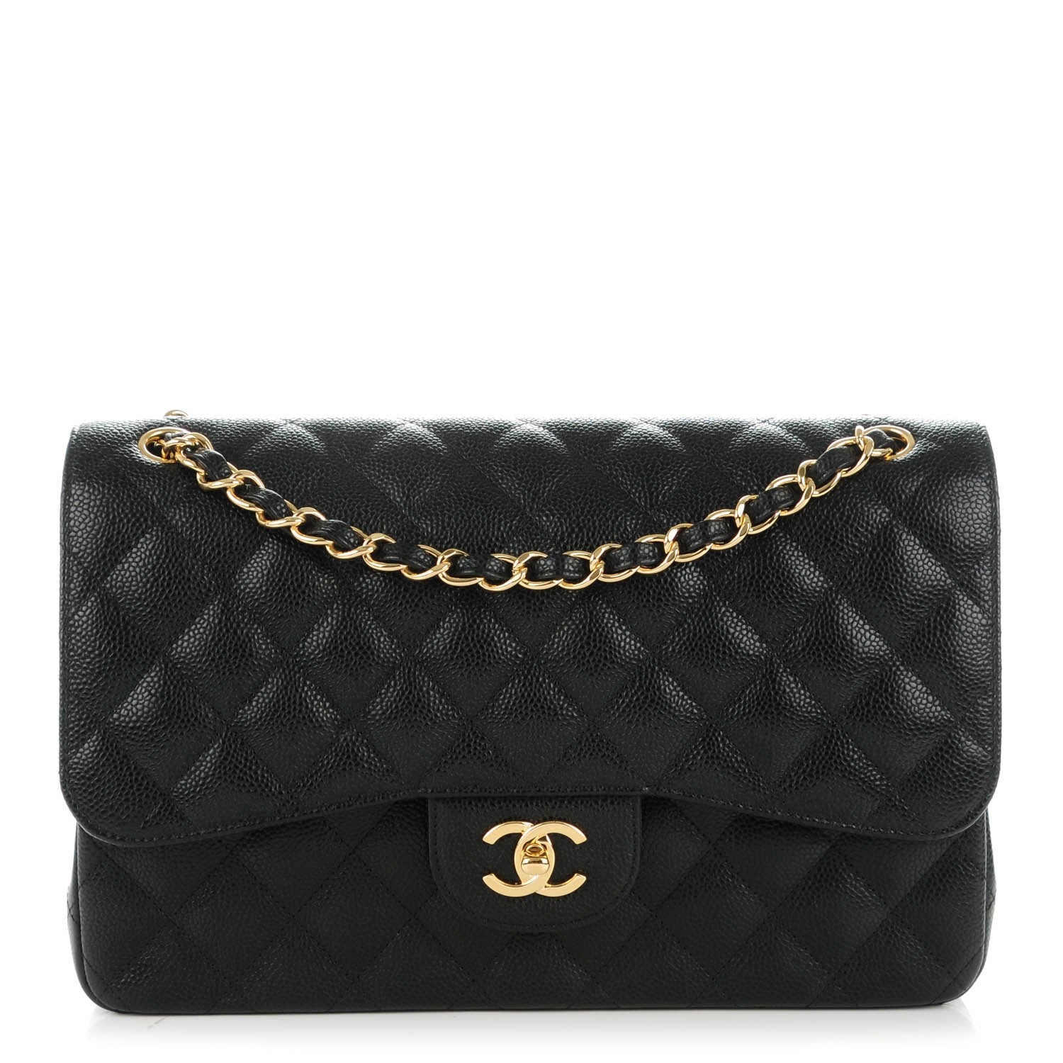 Chanel Caviar Quilted Jumbo Double Flap Black 1 of 9