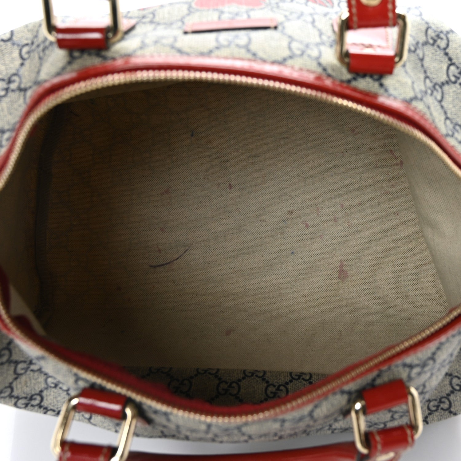 Gucci GG Plus Monogram Tattoo Heart Medium Joy Boston Red 5 of 13