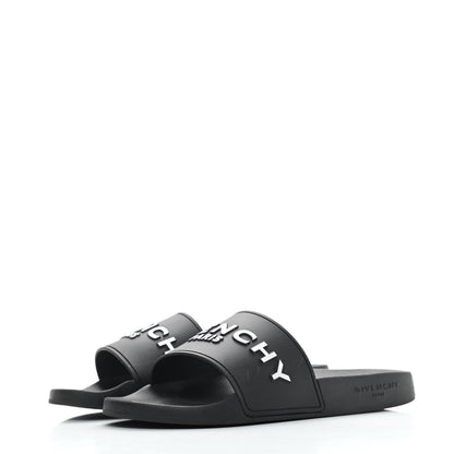 Givenchy Rubber Logo Pool Slide Sandals 37 Black 3 of 8