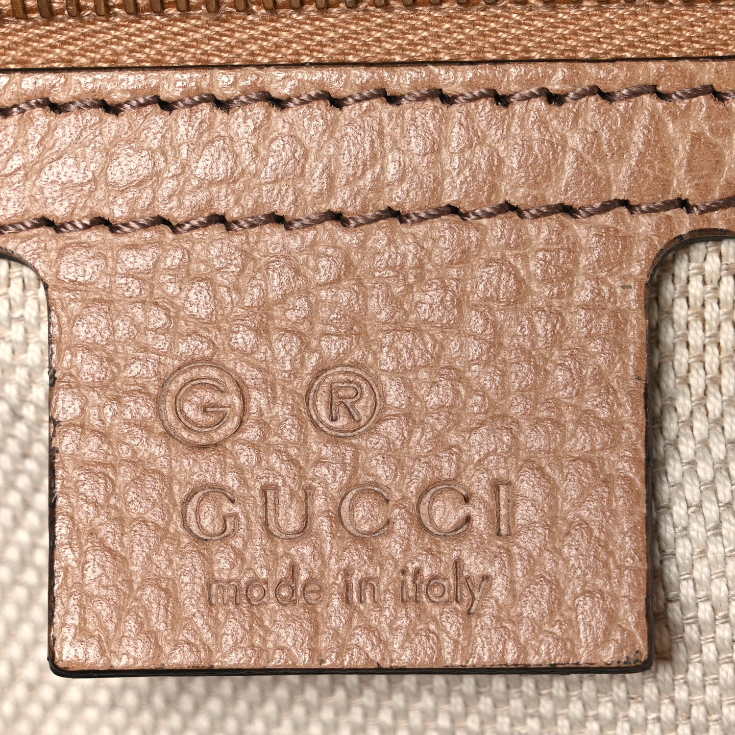Gucci Dollar Calfskin Medium Soho Top Handle Satchel Camelia