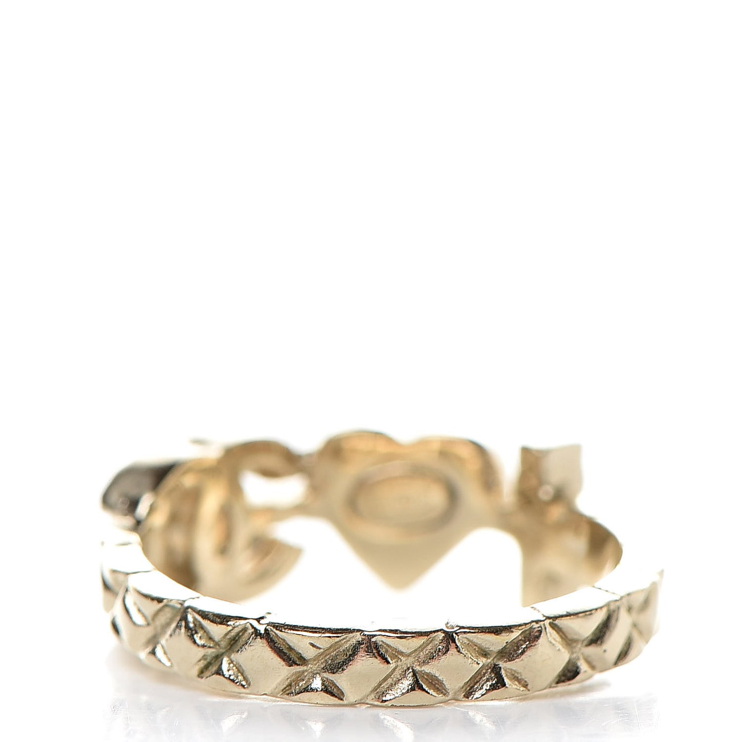 Enamel I Heart CC Ring 5.5 Gold Dark Red