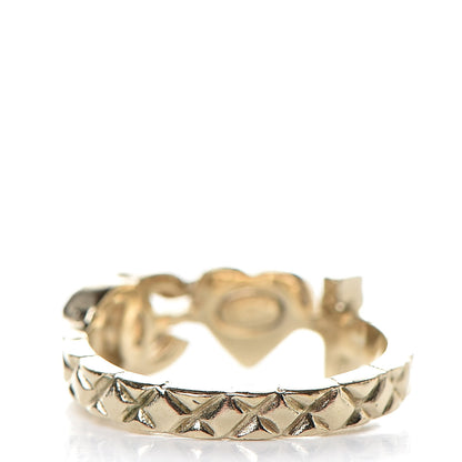 Chanel Enamel I Heart CC Ring 5.5 Gold Dark Red 4 of 6