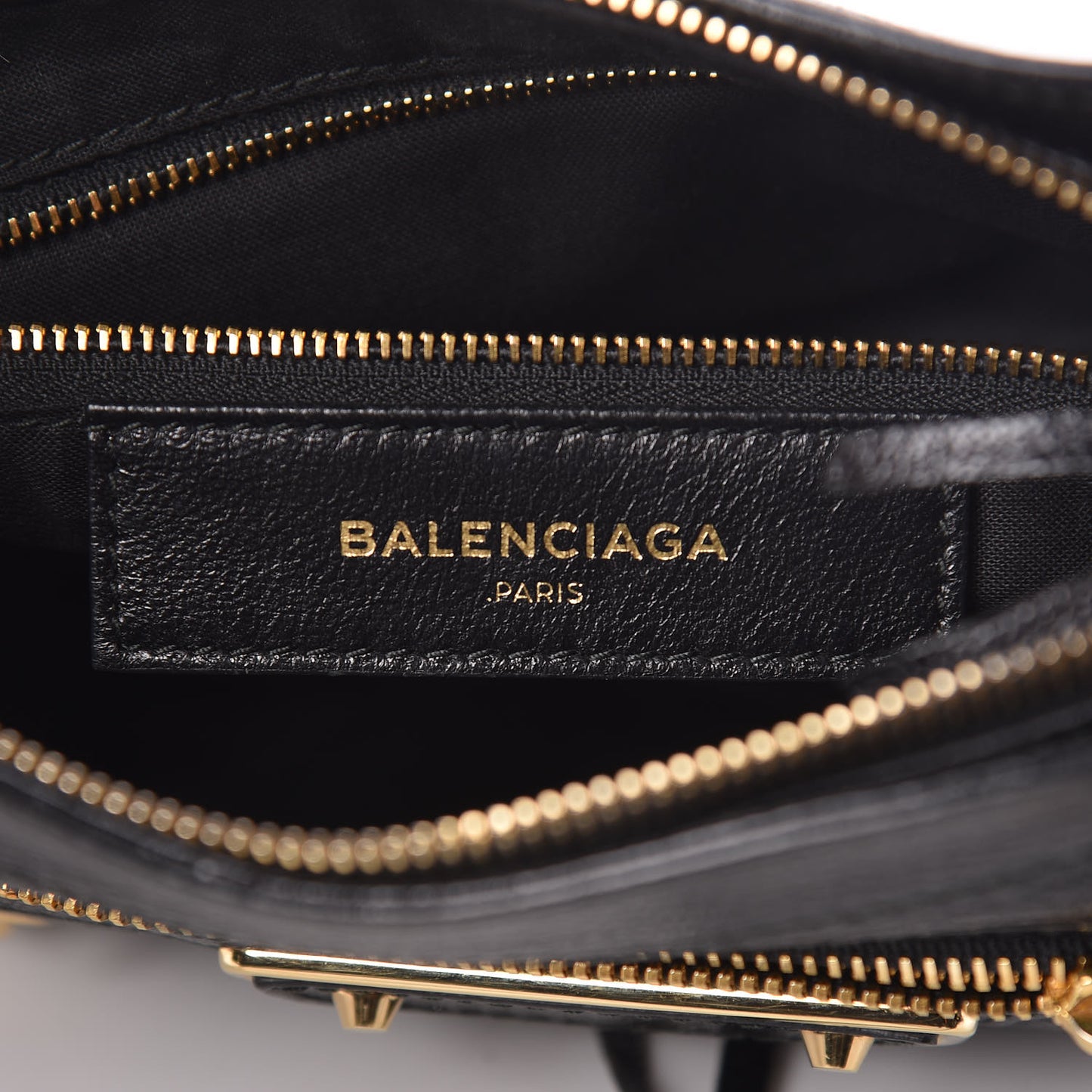 Chevre Gold Metallic Edge Hardware Hip Black