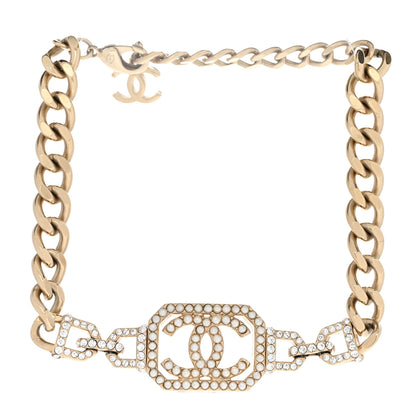Chanel Crystal Pearl CC Vendome Choker Light Gold 3 of 7