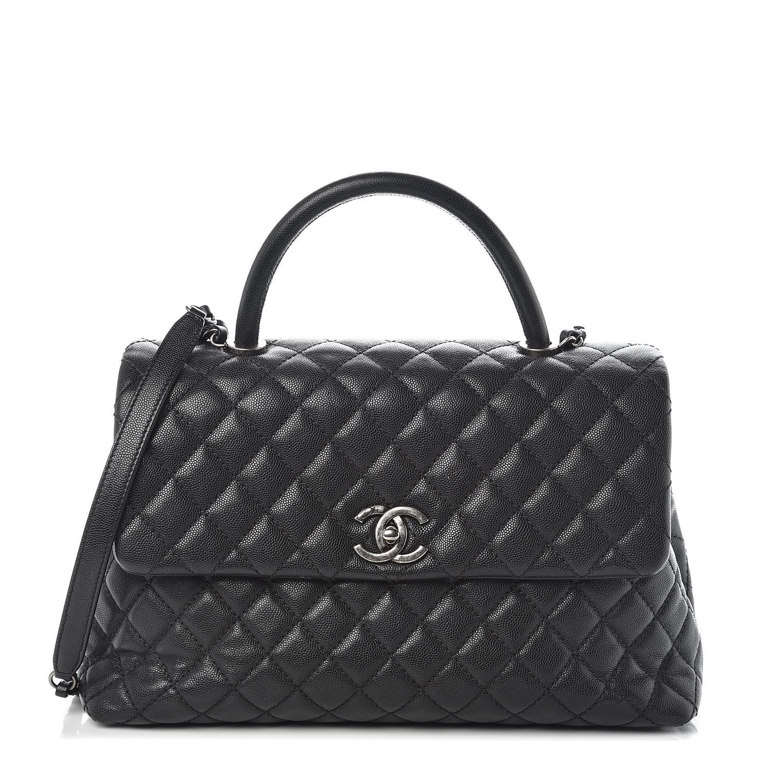 Chanel Caviar Quilted Medium Coco Handle Flap Black 1 of 9