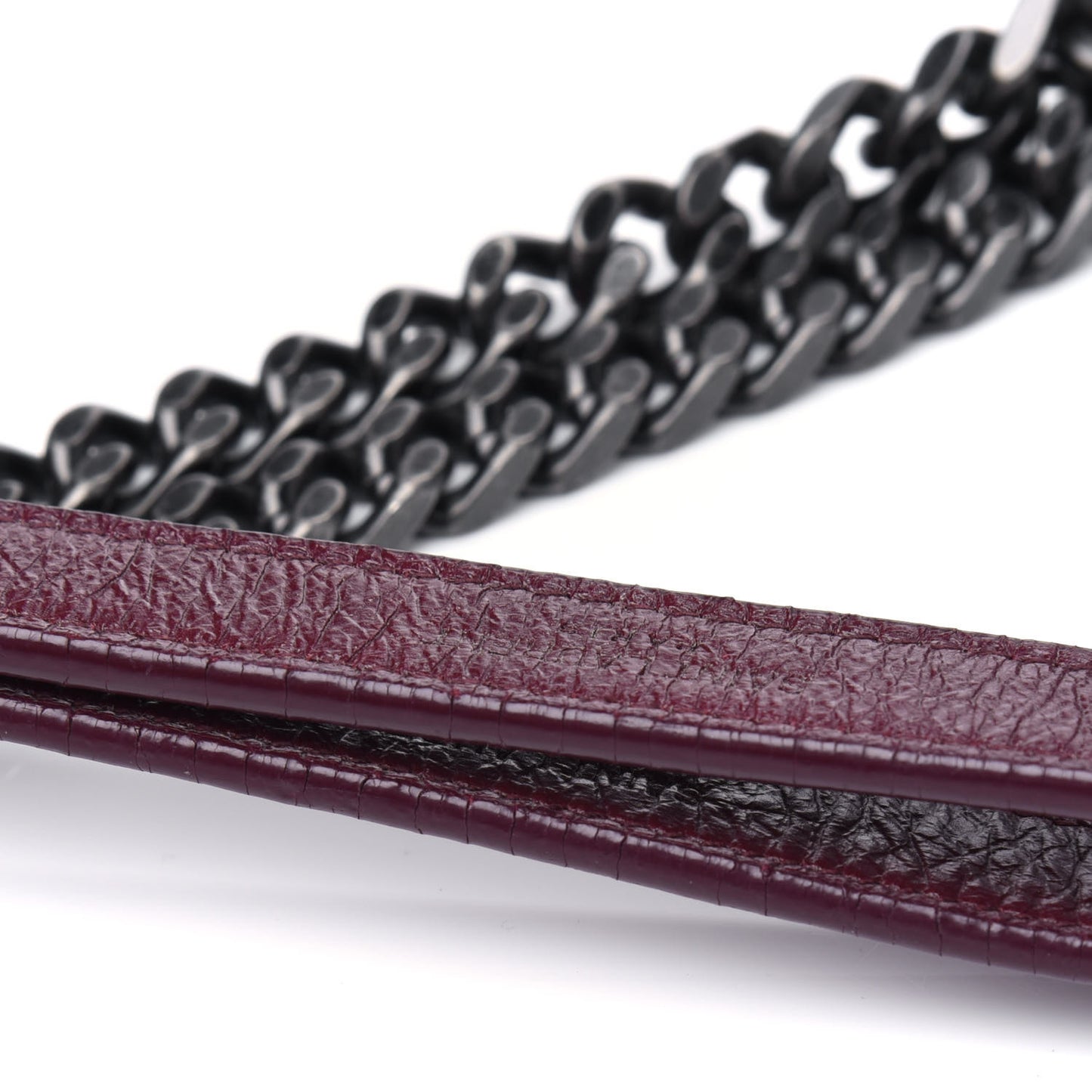 Crinkled Calfskin Matelasse Monogram Medium Niki Chain Satchel Burgundy