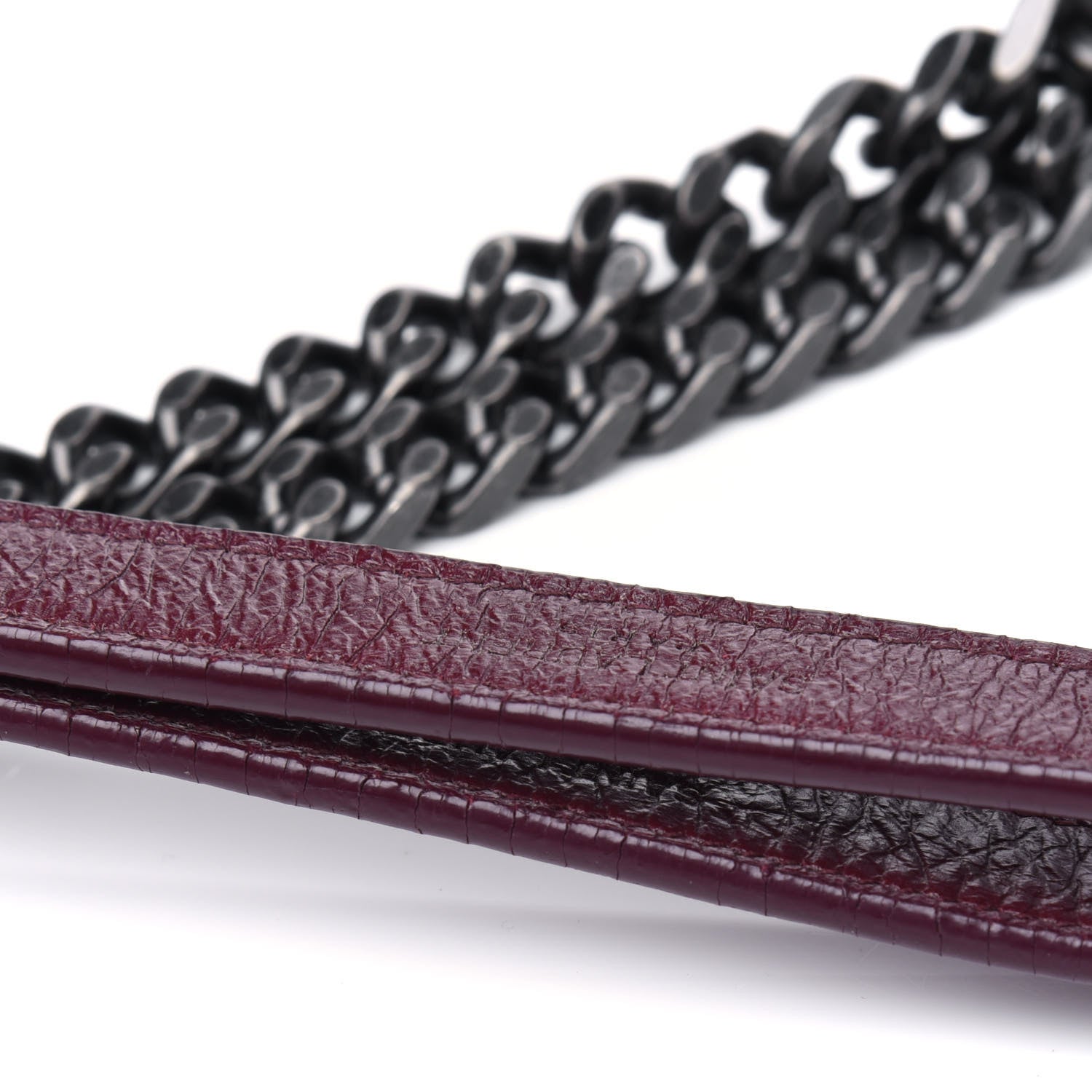 Saint Laurent Crinkled Calfskin Matelasse Monogram Medium Niki Chain Satchel Burgundy 17 of 17