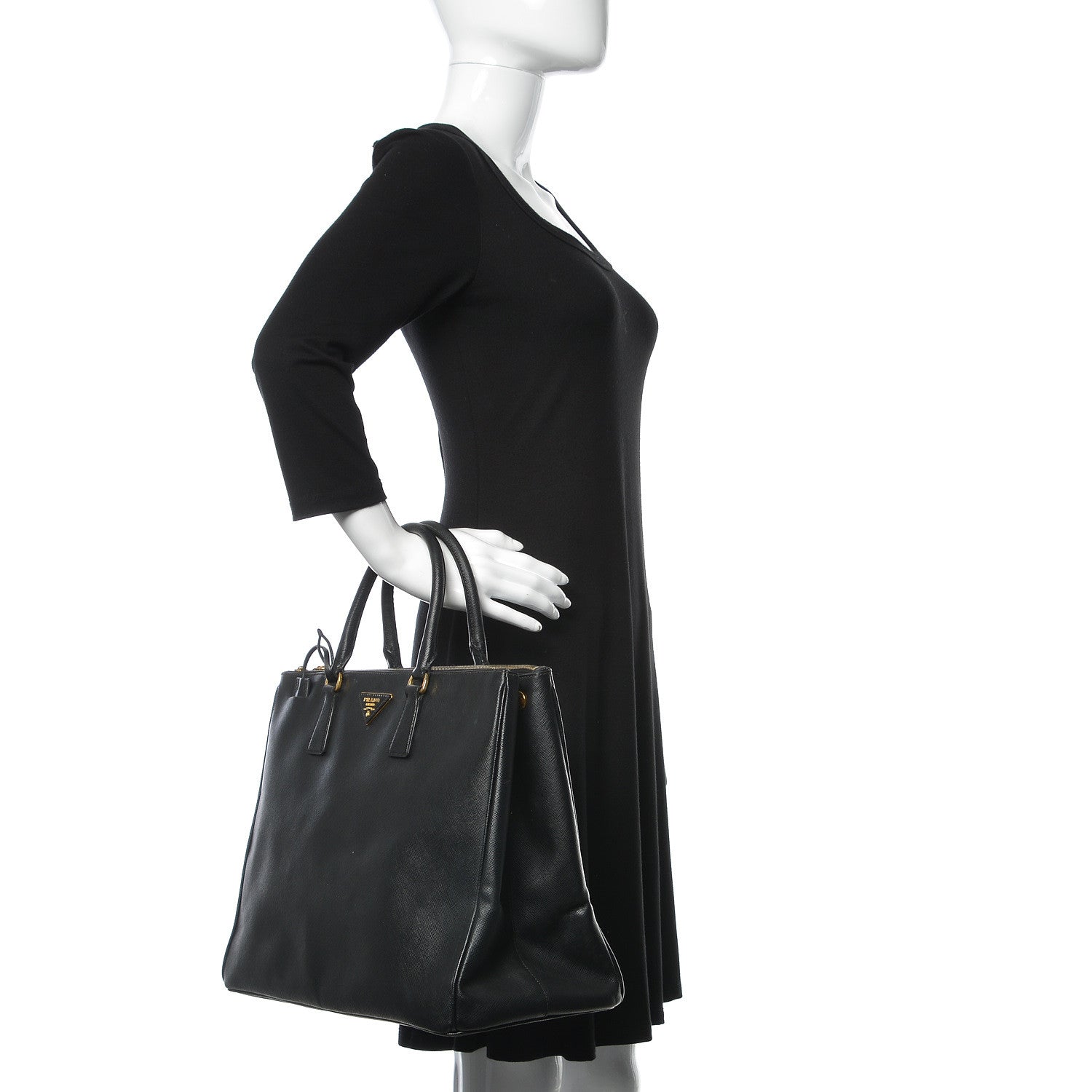 Prada Saffiano Lux Extra Large Galleria Double Zip Tote Black 2 of 10