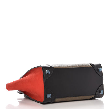 Celine Bullhide Calfskin Nubuck Micro Tri-Color Luggage Souris 4 of 7