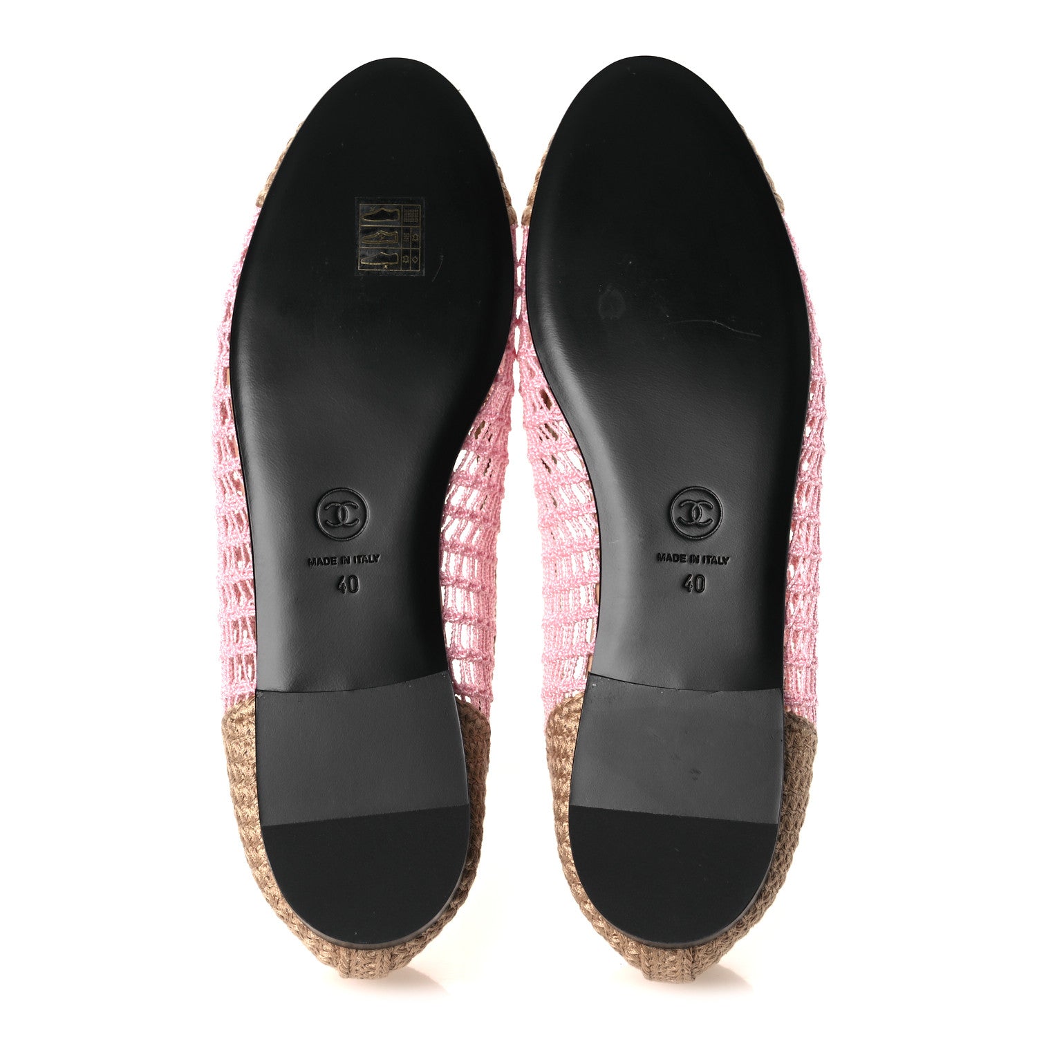 Chanel Raffia Cap Toe Ballerina Flats 40 Pink Beige 7 of 11