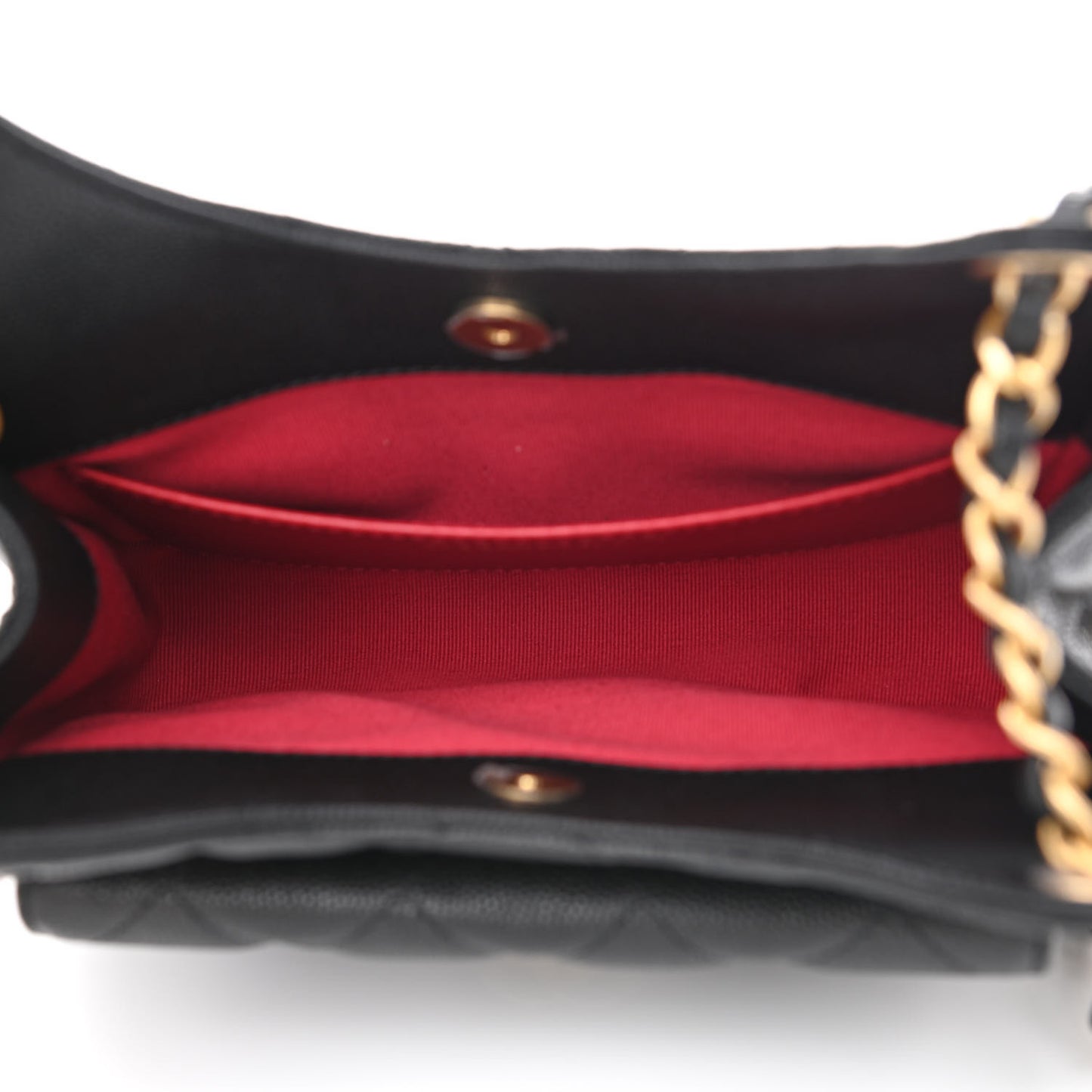 Caviar Quilted Small Wavy CC Hobo Black