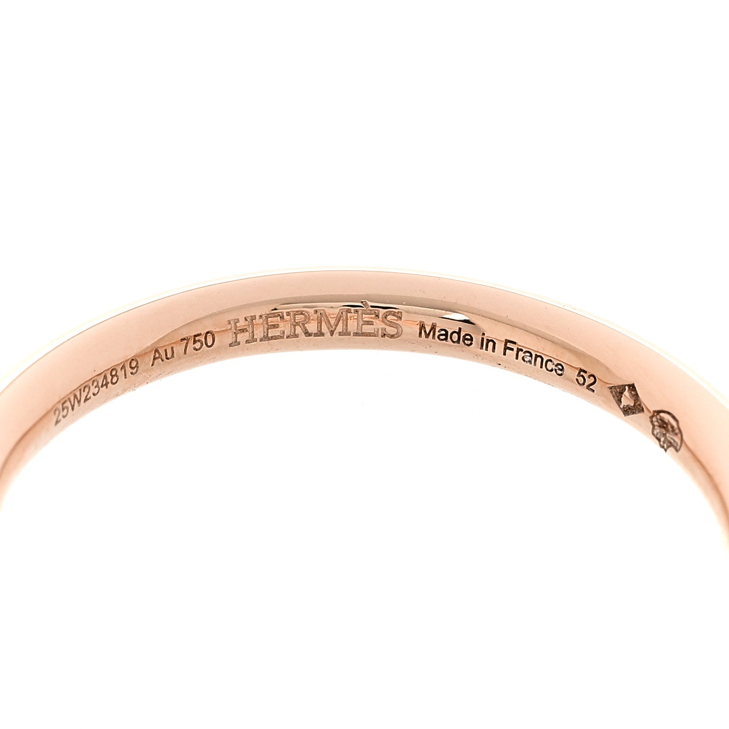 Hermes 18K Rose Gold Diamond PM Echappee Ring 52 6 4 of 5