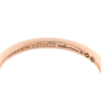 Hermes 18K Rose Gold Diamond PM Echappee Ring 52 6 4 of 5