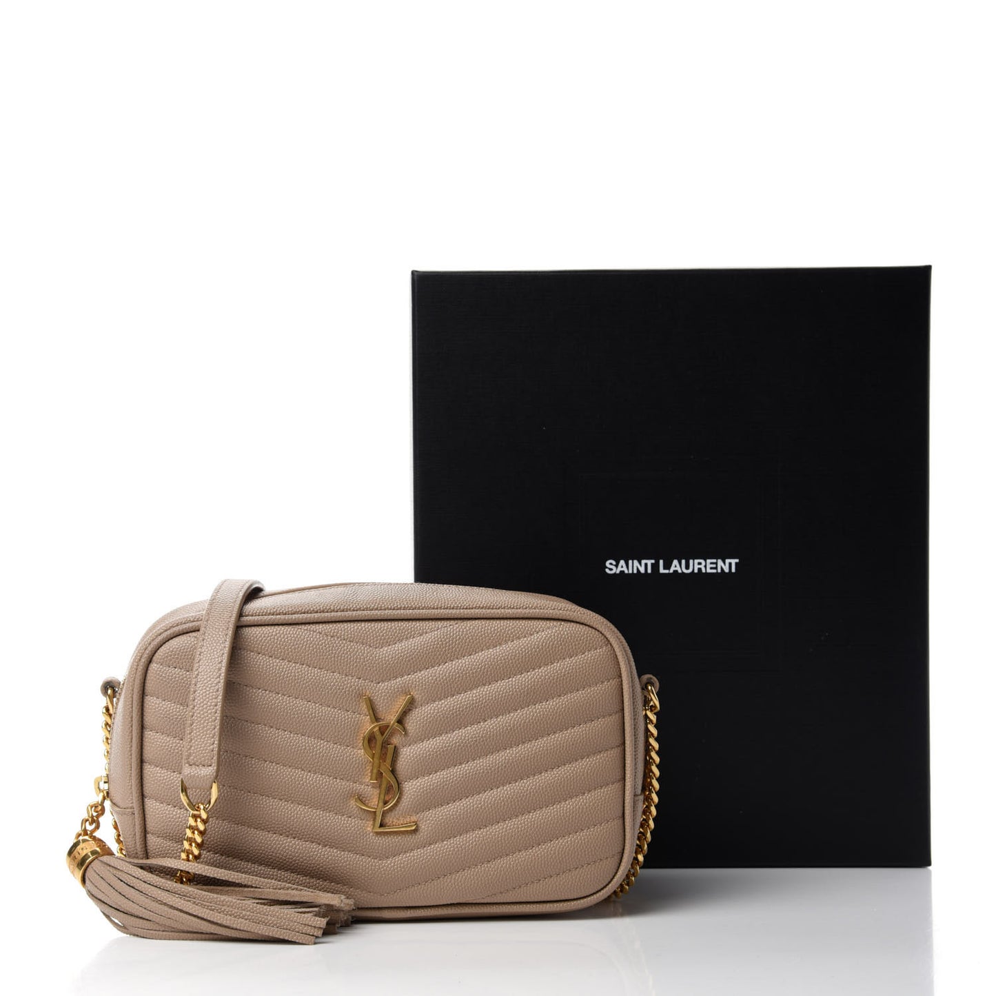 Grain De Poudre Matelasse Monogram Mini Lou Camera Bag Dark Beige