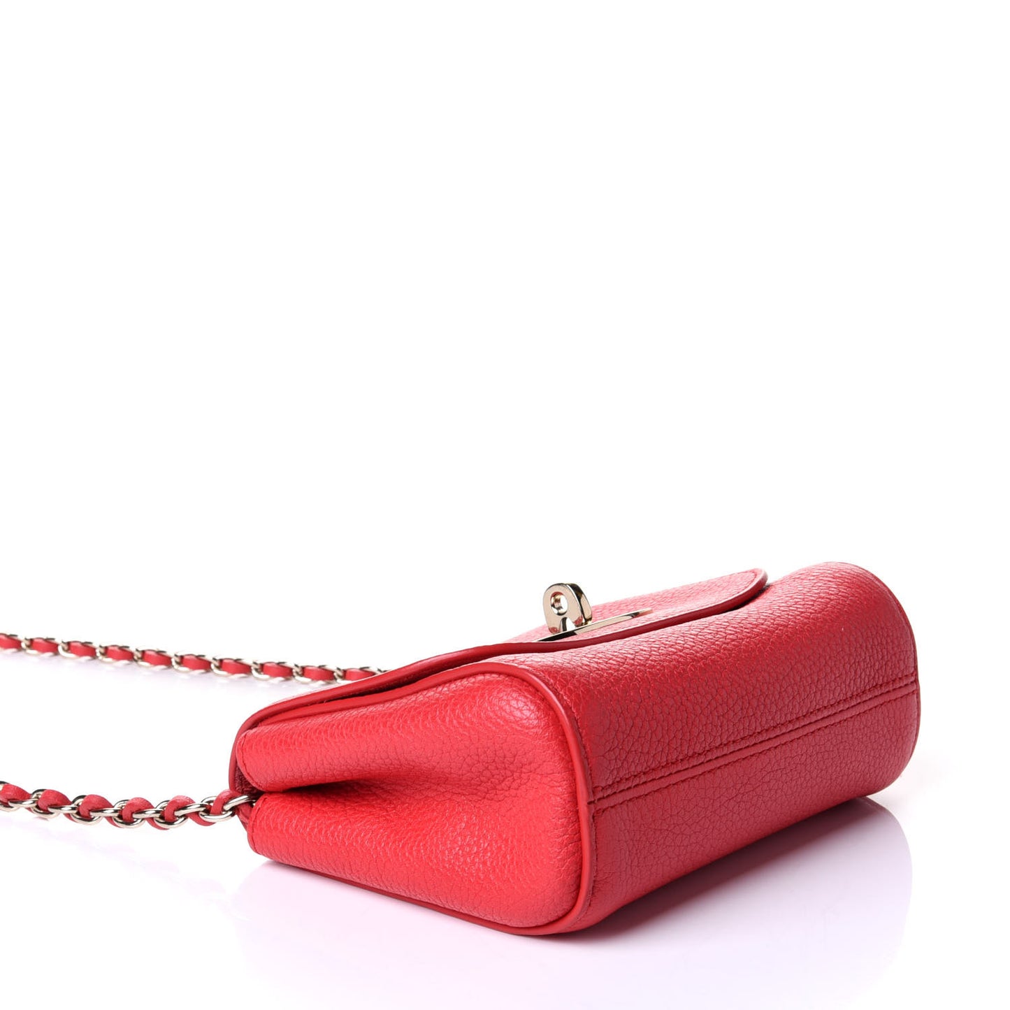 Glossy Goatskin Mini Lily Flap Deep Pink