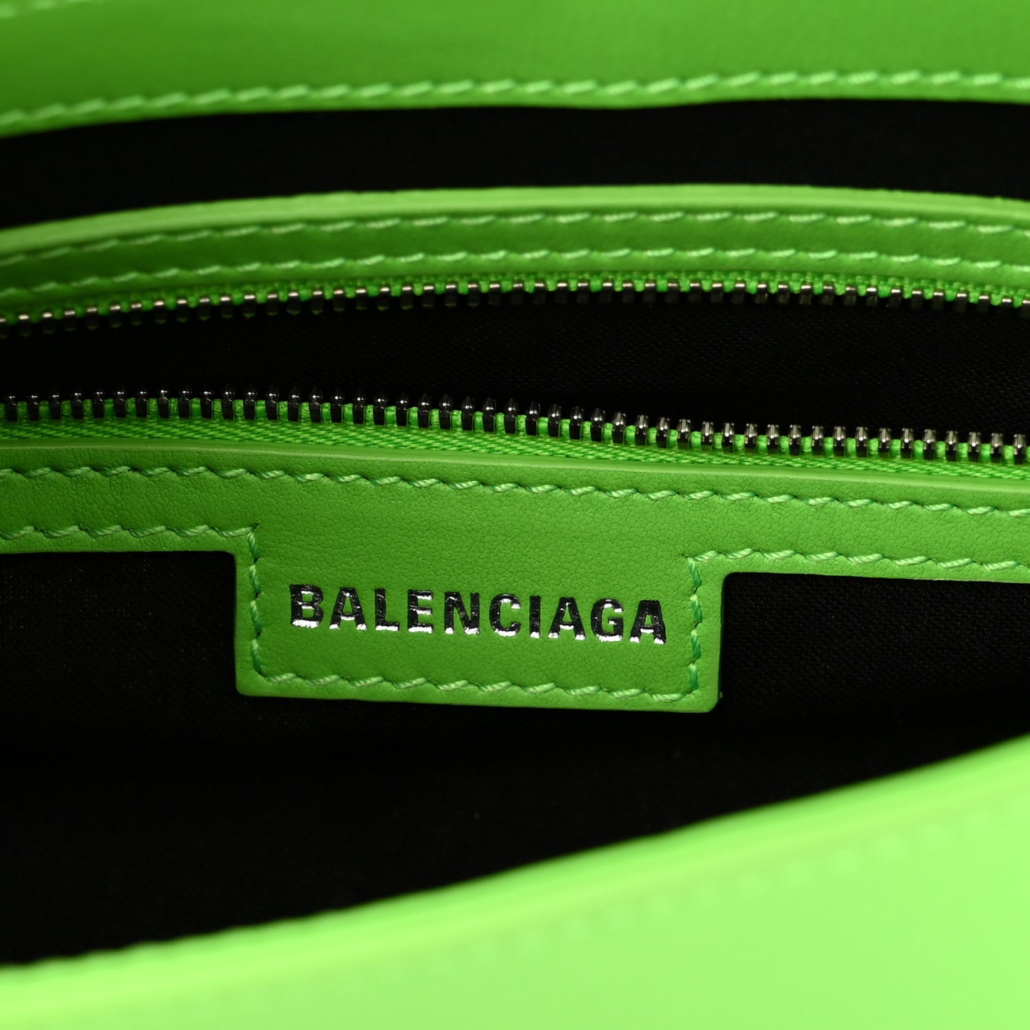 Smooth Calfskin Small Lindsay Shoulder Bag Acid Green