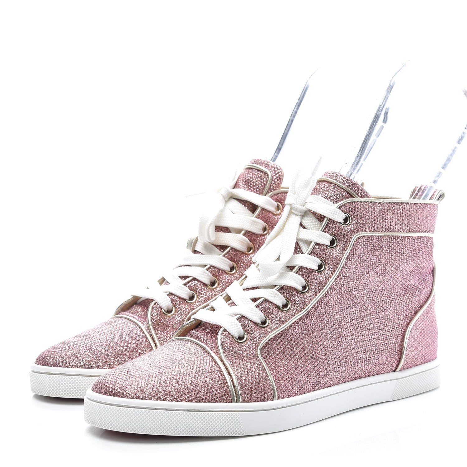 Christian Louboutin Glitter Womens Bip Bip Orlato Flat Sneakers 37 Poudre 3 of 9