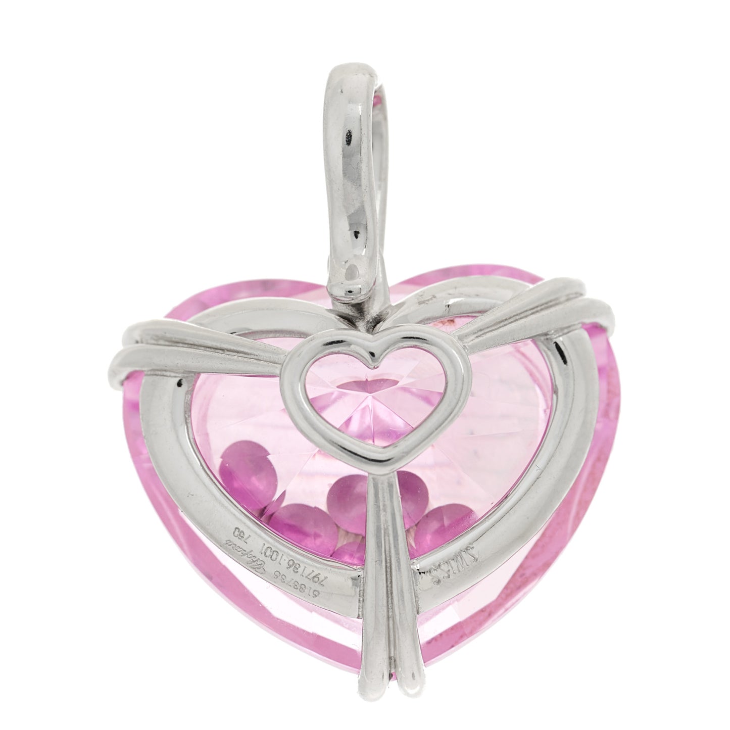 18K White Gold Diamond Crystal So Happy Heart Pendant