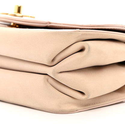 Chanel Glazed Calfskin Quilted Mini Straight Lined Flap Beige 10 of 12