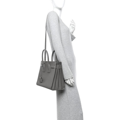 Saint Laurent Grained Calfskin Small Sac De Jour Fog 2 of 19