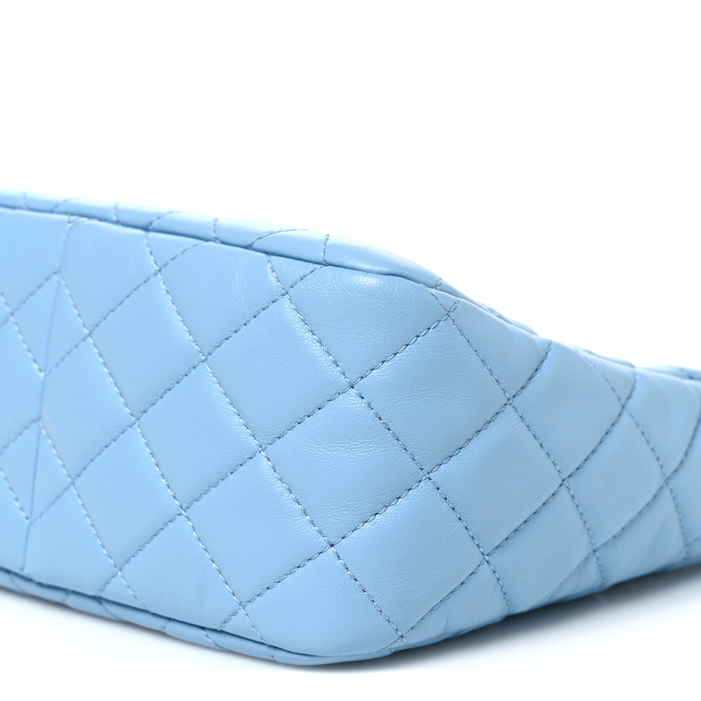 Lambskin Quilted Small Pearl Crush Hobo Light Blue
