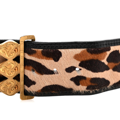 Fendi Pony Hair Leopard Belt 65 26 Black 6 of 7