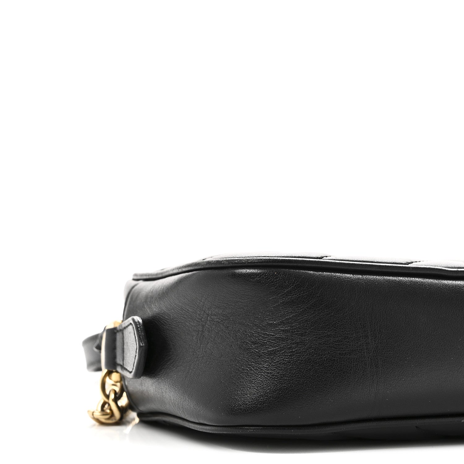 Gucci Calfskin Matelasse Mini GG Marmont Chain Shoulder Bag Black 9 of 11