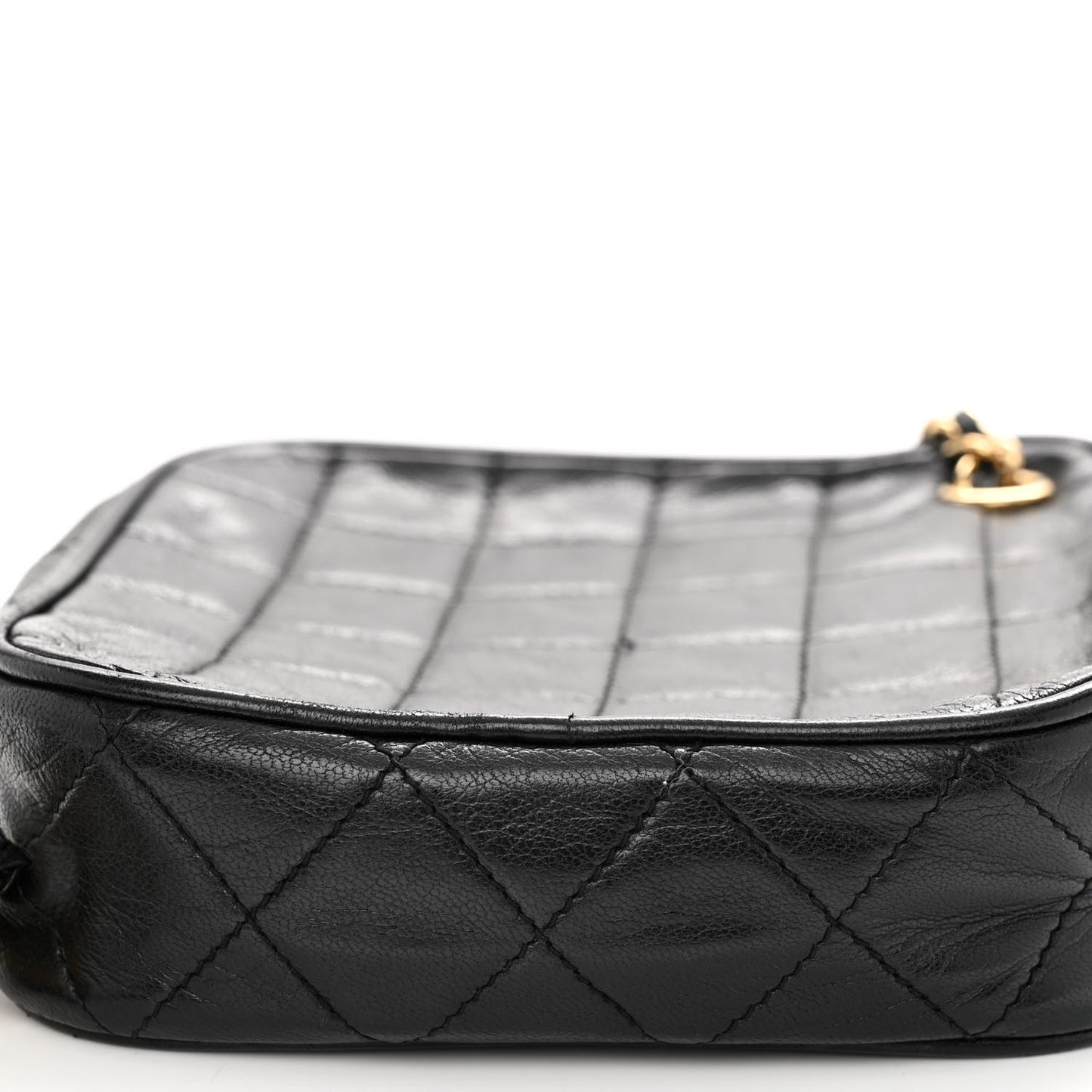 Lambskin Quilted Diamond Tassel Shoulder Bag Black