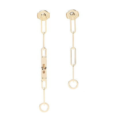Hermes 18K Yellow Gold TPM Kelly Chaine Earrings 1 of 5