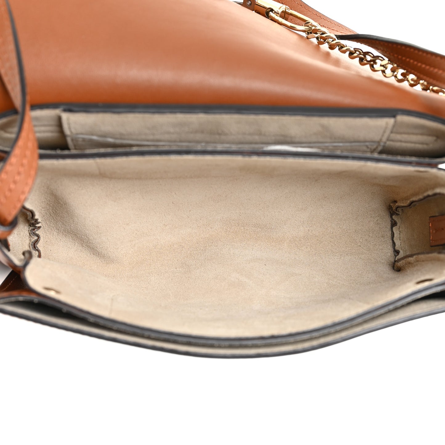 Suede Calfskin Small Faye Shoulder Bag Tobacco