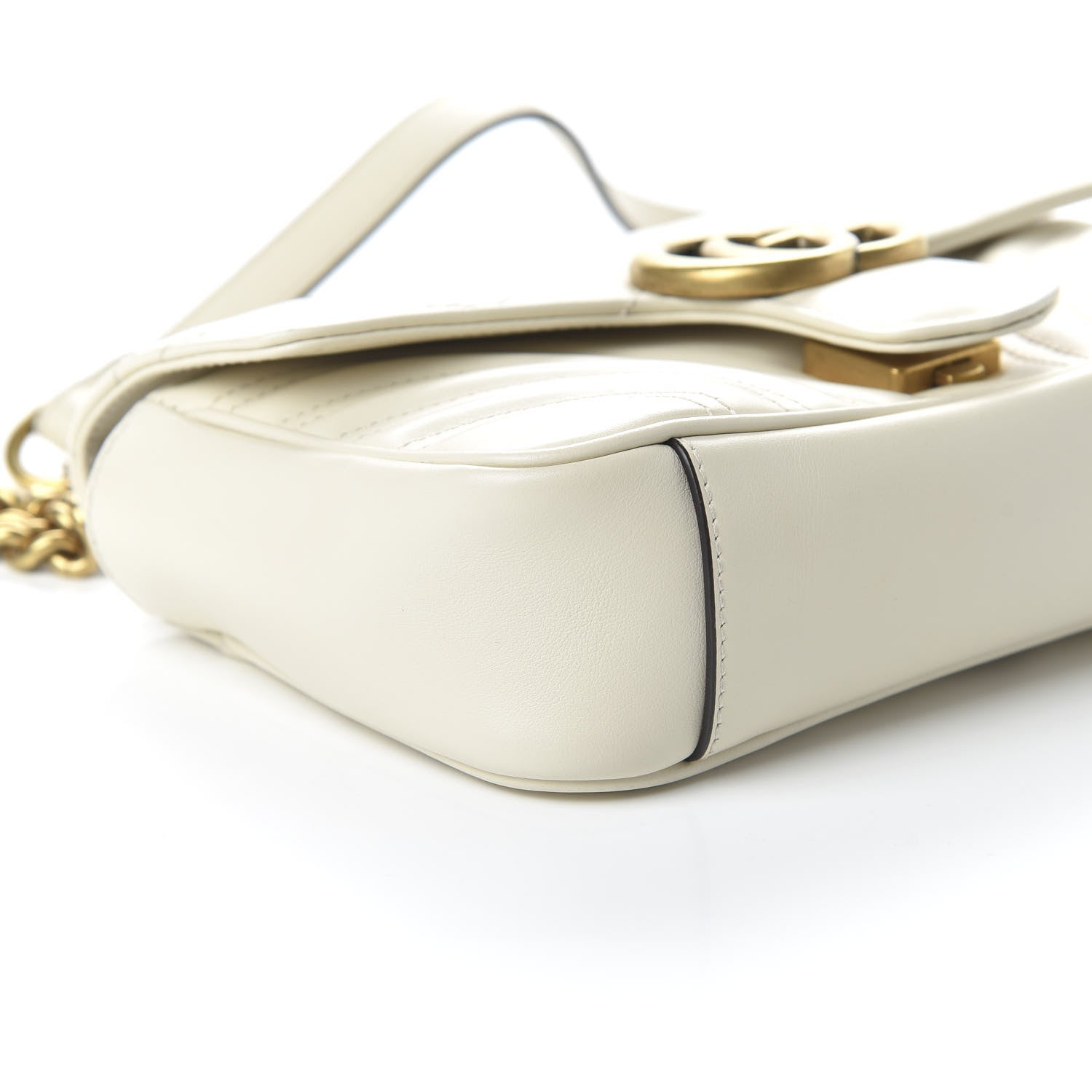 Gucci Calfskin Matelasse Mini GG Marmont Shoulder Bag White 6 of 10