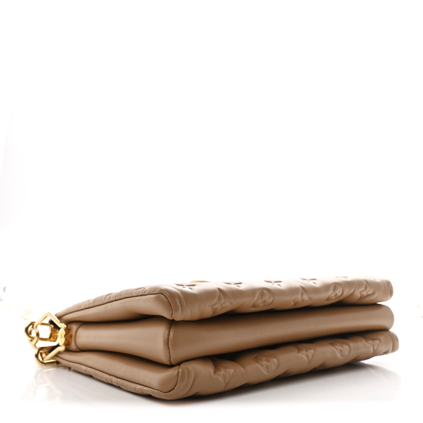 Lambskin Embossed Monogram Coussin PM Camel