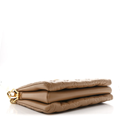 Louis Vuitton Lambskin Embossed Monogram Coussin PM Camel 4 of 11