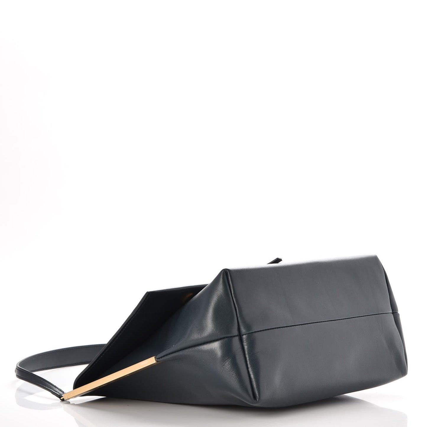 Smooth Calfskin Flap Clasp Bag Dark Sea