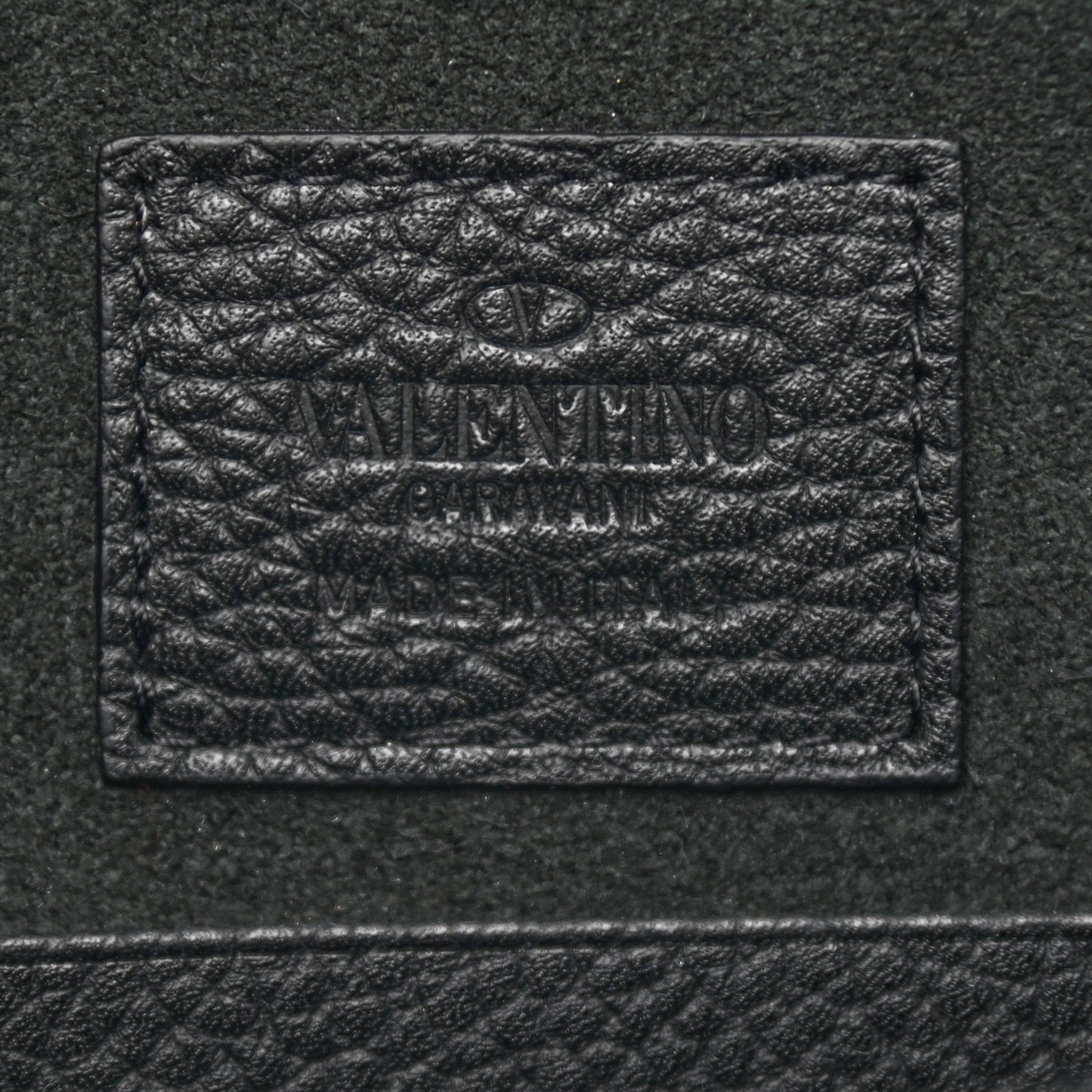 Pebbled Calfskin Large Rockstud Envelope Clutch Black