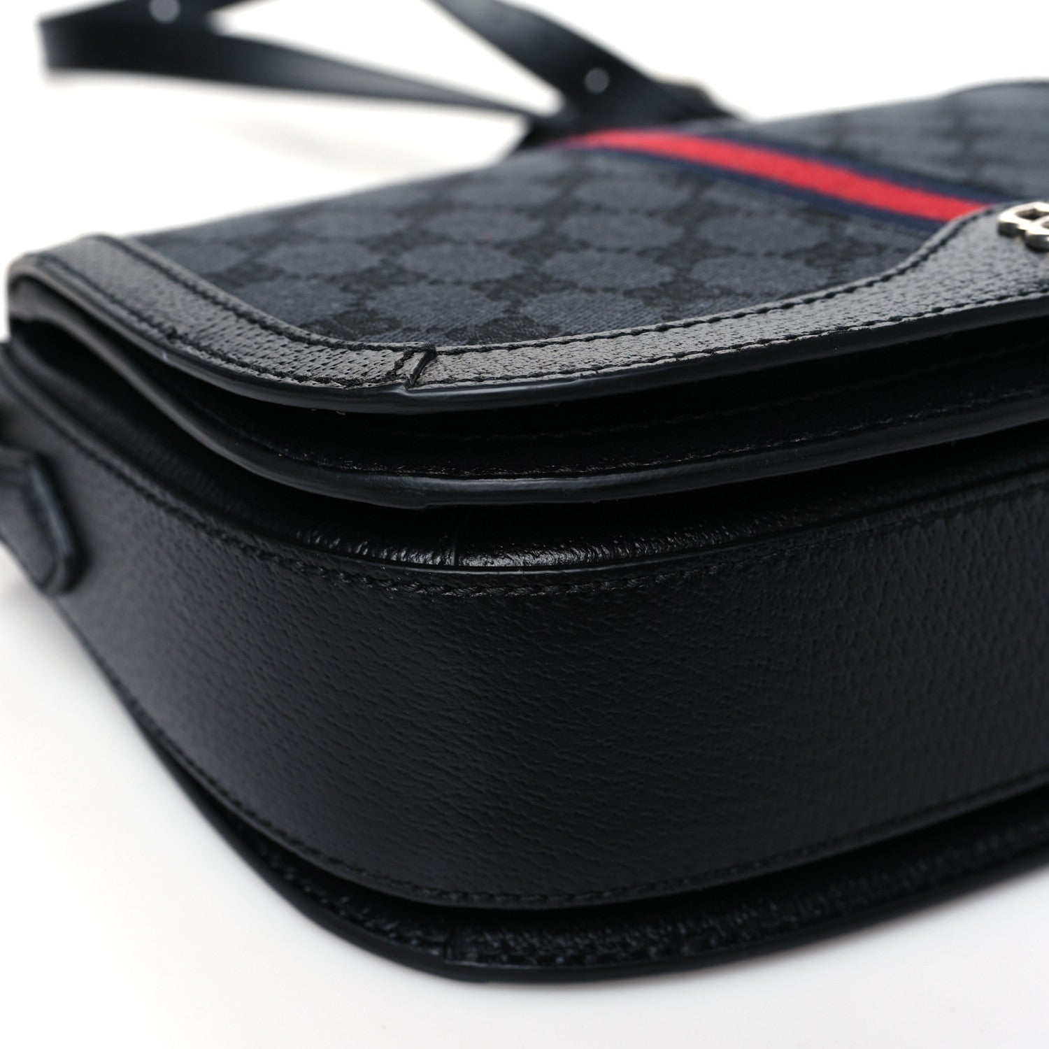 Gucci X BALENCIAGA BB Supreme Monogram Web Ophidia Shoulder Bag Black 9 of 10
